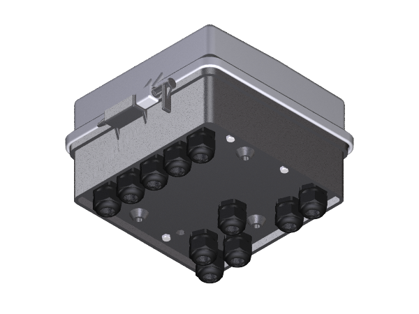 Junction Box 120_11 DIN rail cable clamp with IP67 sealing