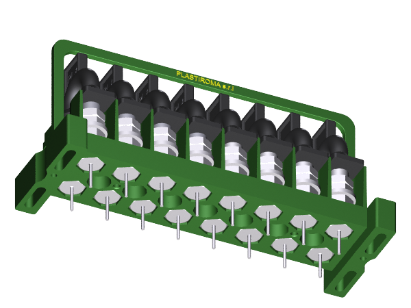 Terminal block  8-pole_step16 with 16 solderable terminals